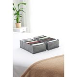 Rek Home 7 bölmeli dolap çekmece ıçi akordiyon tipi katlanır çamaşır düzenleyici organizer - Gri - 2'li