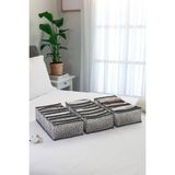 Rek Home 7 bölmeli dolap çekmece ıçi akordiyon tipi katlanır çamaşır düzenleyici organizer - Gri - 3'lü