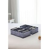 Rek Home 7 bölmeli dolap çekmece ıçi akordiyon tipi katlanır çamaşır düzenleyici organizer - Lacivert - 2'li