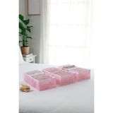 Rek Home 7 bölmeli dolap çekmece ıçi akordiyon tipi katlanır çamaşır düzenleyici organizer - Pudra - 3'lü