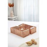 Rek Home 8 bölmeli dolap çekmece ıçi akordiyon tipi katlanır çamaşır düzenleyici organizer - Bej - 2'li