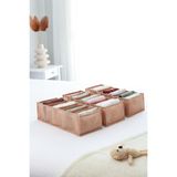 Rek Home 8 bölmeli dolap çekmece ıçi akordiyon tipi katlanır çamaşır düzenleyici organizer - Bej - 3'lü