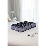 Rek Home 8 bölmeli dolap çekmece ıçi akordiyon tipi katlanır çamaşır düzenleyici organizer - Lacivert - 3'lü