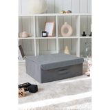 Rek Home Kapaklı dolap ıçi çamaşır oyuncak düzenleyici katlanır saklama kutusu hurç 48x40x19 - Gri