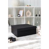Rek Home Kapaklı dolap ıçi çamaşır oyuncak düzenleyici katlanır saklama kutusu hurç 48x40x19 - Siyah