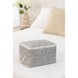 Rek Home Küçük Boy 30x22x18 cm Gri Yaprak Baskılı Baza Altı Valiz Düzenleyici Hurç