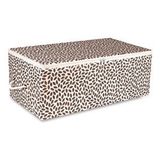 Rek Home Orta Boy 52x28x21 cm Gri Yaprak Baskılı Baza Altı Kazak Pike Battaniye Giysi Kıyafet Hurç