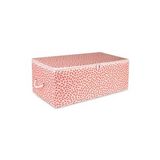 Rek Home Orta Boy 52x28x21 cm Pudra Yaprak Baskılı Baza Altı Kazak Pike Battaniye Giysi Kıyafet Hurç