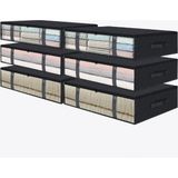 Rek Home Pencereli Baza Altı Hurç / 60 x 45 x 15 cm - 6'lı - Siyah