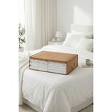 Rek Home Pencereli Baza Altı Yastık Yorgan Kazak Hurcu / 60X45X15 - Bej
