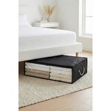 Rek Home Pencereli Baza Altı Yastık Yorgan Kazak Hurcu / 60X45X15 - Siyah