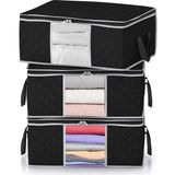 Rek Home Pencereli Giysi Kıyafet Hurcu / 52 x 28 x 21 cm - 3 Adet - Siyah