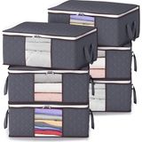Rek Home Pencereli Giysi Kıyafet Hurcu / 52 x 28 x 21 cm - 6'lı - Gri