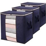 Rek Home Pencereli Kazak Hurcu / 50 x 50 x 36 cm - 3 Adet - Lacivert