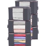 Rek Home Pencereli Yastık Yorgan Hurcu 75 x 40 x 40 cm Polyester Kumaşlı Gri Renk - 6'lı