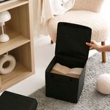 Rek Home Siyah Kapaklı 28x28x28 cm Dolap İçi Çamaşır Oyuncak Düzenleyici Katlanır Saklama Kutusu