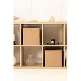 REKHOME 2'li Bej Dolap İçi Çamaşır Oyuncak Düzenleyici Katlanır Kapaksız Saklama Kutusu Organizer / 28x28x28