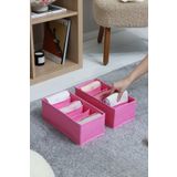 REKHOME 2'li Pembe 6 Bölmeli Çocuk Odası Dolap Çekmece İçi Çorap Düzenleyici Petek Akordiyon Organizer