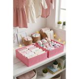 REKHOME 2'li Pembe Çekmece Dolap İçi Düzenleyici Saklama Kutusu Çocuk ve Bebek Odası Organizer Set