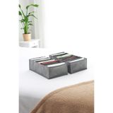 REKHOME 2'li Set Gri 7 Bölmeli Dolap Çekmece İçi Akordiyon Tipi Katlanır Çamaşır Düzenleyici Organizer