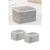 Rekhome 2'Li Set Gri Yaprak Küçük Boy Baza Altı Çorap Valiz Düzenleyici Çeyizlik Bohça Organizer Hurç