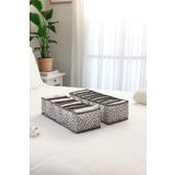 REKHOME 2'li Set Yaprak Gri 8 Bölmeli Dolap Çekmece İçi Akordiyon Katlanır Çamaşır Düzenleyici Organizer
