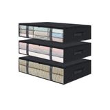 Rekhome 3 Adet Pencereli Siyah Baza Altı Yastık Yorgan Kazak Hurcu / 60X45X15