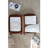 REKHOME 3'lü Beyaz Valiz Düzenleyici Bavul İçi Organizer Set Seyehat Hurcu