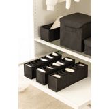 REKHOME 3lü Set 10 Bölmeli Siyah Dolap Çekmece İçi Akordiyon Katlanır Çorap Çamaşır Düzenleyici Organizer