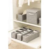 REKHOME 3lü Set 8 Bölmeli Gri Dolap Çekmece İçi Akordiyon Katlanır Çorap Çamaşır Düzenleyici Organizer