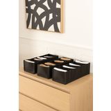 REKHOME 3lü Set 8 Bölmeli Siyah Dolap Çekmece İçi Akordiyon Katlanır Çorap Çamaşır Düzenleyici Organizer