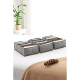 REKHOME 3'lü Set Gri 7 Bölmeli Dolap Çekmece İçi Akordiyon Tipi Katlanır Çamaşır Düzenleyici Organizer
