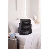 REKHOME 3'lü Siyah Valiz Düzenleyici Bavul İçi Organizer Set Küçük Seyahat Hurcu