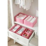 REKHOME 6'lı Çekmece Dolap İçi Düzenleyici Çocuk Bebek Odası Saklama Kutusu Organizer Set Pembe