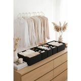 REKHOME 6'lı Çekmece Dolap İçi Düzenleyici Saklama Kutusu Organizer Set Siyah