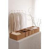 REKHOME 6'lı Jüt Premium Çocuk Odası Dolap Çamaşır Çekmece Içi Düzenleyici Kutu Saklama Kutusu Organizer