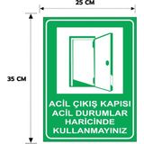 Reklam Ads Acil Çıkış Kapısı Acil Durumlar Haricinde Kullanmayınız Dekota Levha, 25X35, 20X30 (A4), 30X42 (A3) cm Boyut Seçenekleriyle Dekota Kişiselleştiirlebilir Levha + Yapışkan Bant