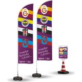 ReklamEdiyoruz 4 Büyük Club Logolu Mac Paketi Temalı 2 Adet Yelken Bayrak - 1 Adet Reklam Duba Paketi