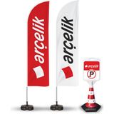 ReklamEdiyoruz Arcelik Reklam Yönlendirme Tanıtım Yelken Bayragı ve Kücük Duba - Renkli