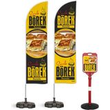 ReklamEdiyoruz Börek Temalı 2 Yelken Bayrak 1 Yönlendirme Dubası