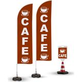 ReklamEdiyoruz Cafe Temalı 2 Adet Yelken Bayrak - 1 Adet Reklam Duba Paketi