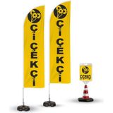 ReklamEdiyoruz Çicekçi Yelken Bayrak + Duba Paketi - Renkli