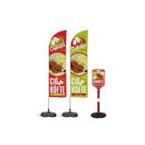 ReklamEdiyoruz Çiğköfte 2 Yelken Bayrak + 1 Yön. Dubası Paketi V1