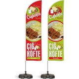 ReklamEdiyoruz Çiğköfte Temalı 2 Yelken Bayrak