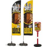 ReklamEdiyoruz Döner Sarı Temalı 2 Yelken Bayrak 1 Yönlendirme Dubası Sarı