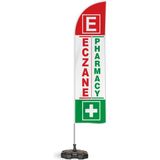 ReklamEdiyoruz Eczane Pharmacy Yönlendirme Tanıtım ve Reklam Yelken Bayragı Kırmızı Logolu