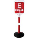 ReklamEdiyoruz Eczane Reklam ve Yönlendirme Tanıtım Bariyer Dubası - Kırmızı