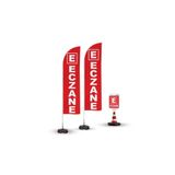 ReklamEdiyoruz Eczane Temalı 2 Adet Yelken Bayrak - 1 Adet Reklam Duba Paketi