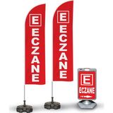 ReklamEdiyoruz Eczane Temalı 2 Yelken Bayrak ve A Tabela Reklam Paketi
