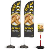 ReklamEdiyoruz Ekmek Fırını 2 Yelken Bayrak + 1 Yön. Dubası Paketi V1